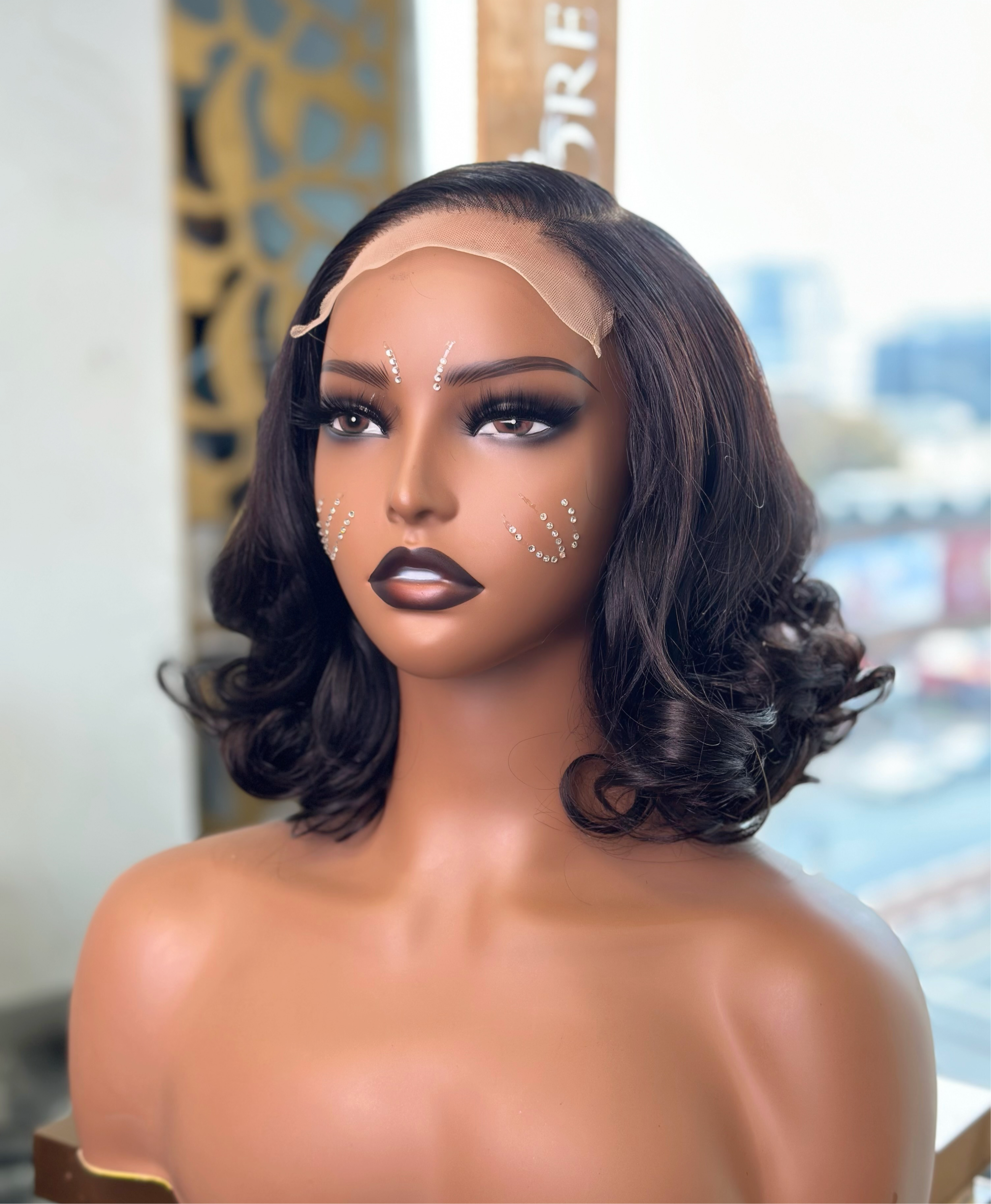 12 Inch Bouncy Curly Glueless Human Hair Wig