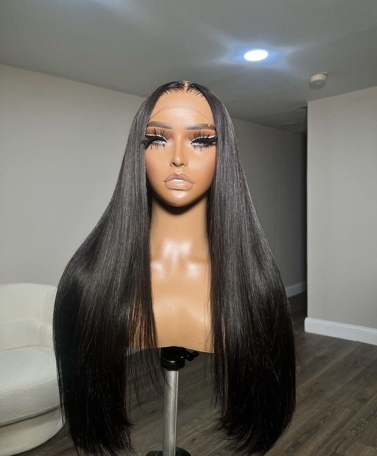 Pre-Bleached Straight Lace Frontal Human Hair Wig