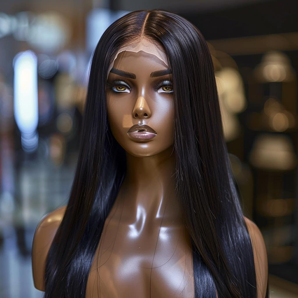 Pre-Bleached Straight Lace Frontal Human Hair Wig