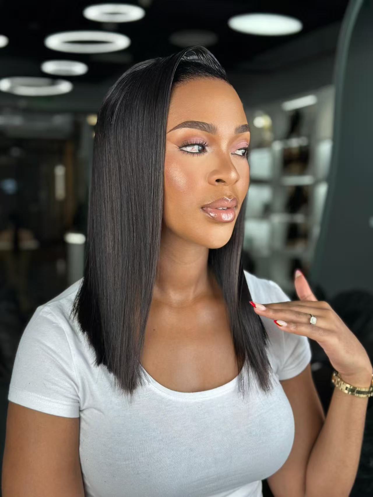 Pre-Bleached 7×5 Lace Glueless Bob Wig Human Hair