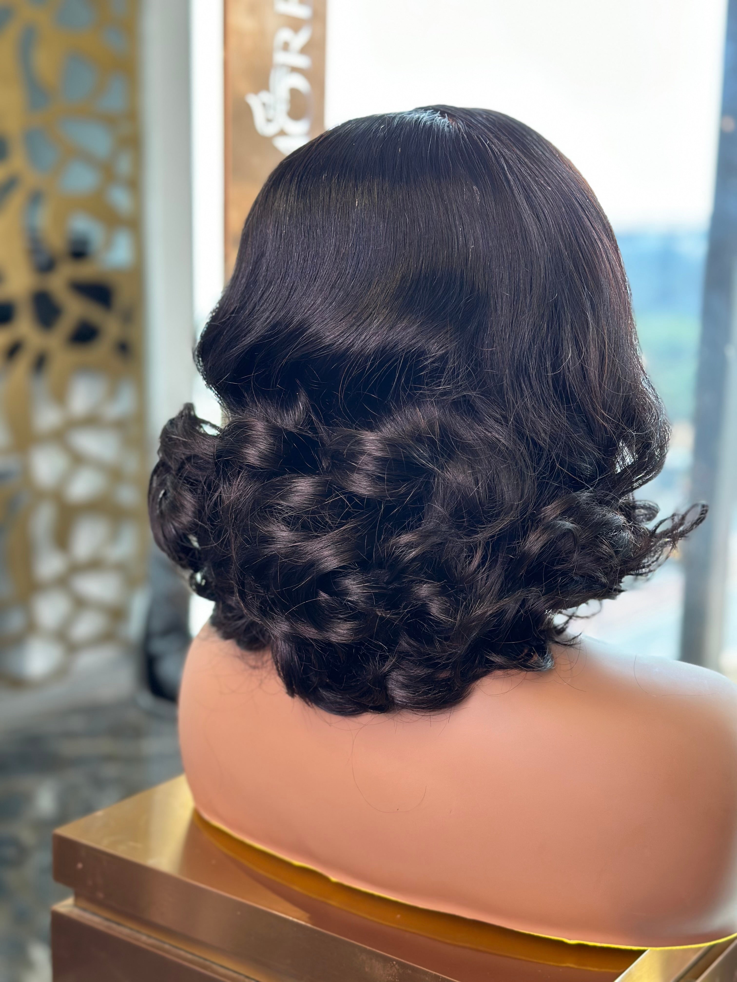 12 Inch Bouncy Curly Glueless Human Hair Wig