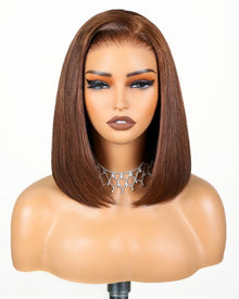 Light Brown Glueless Human Hair Bob Wig