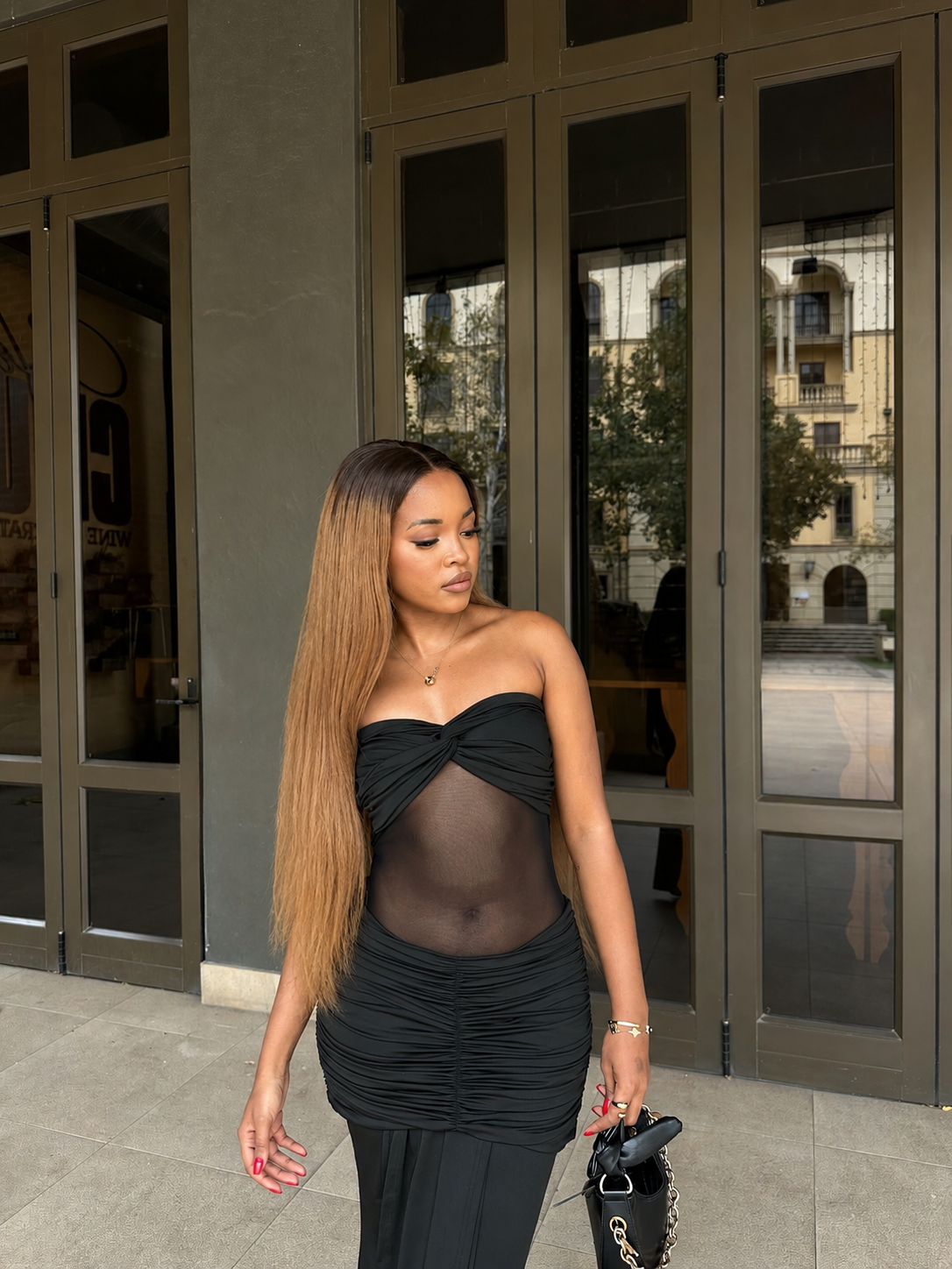 28 Inch Ombre Chestnut Brown Glueless Human Hair Wig