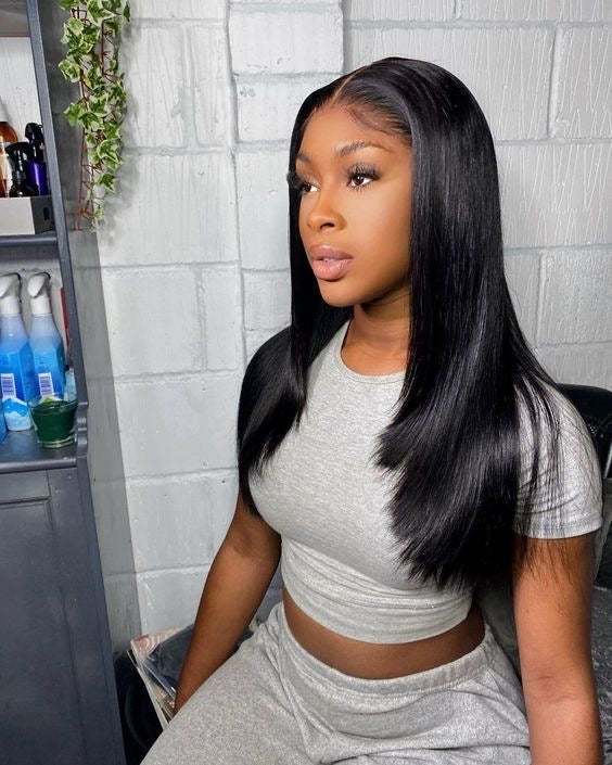 Pre-Bleached Straight Lace Frontal Human Hair Wig