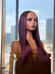 18 Inch Burgundy Straight Wear & Go Human Hair Wig
