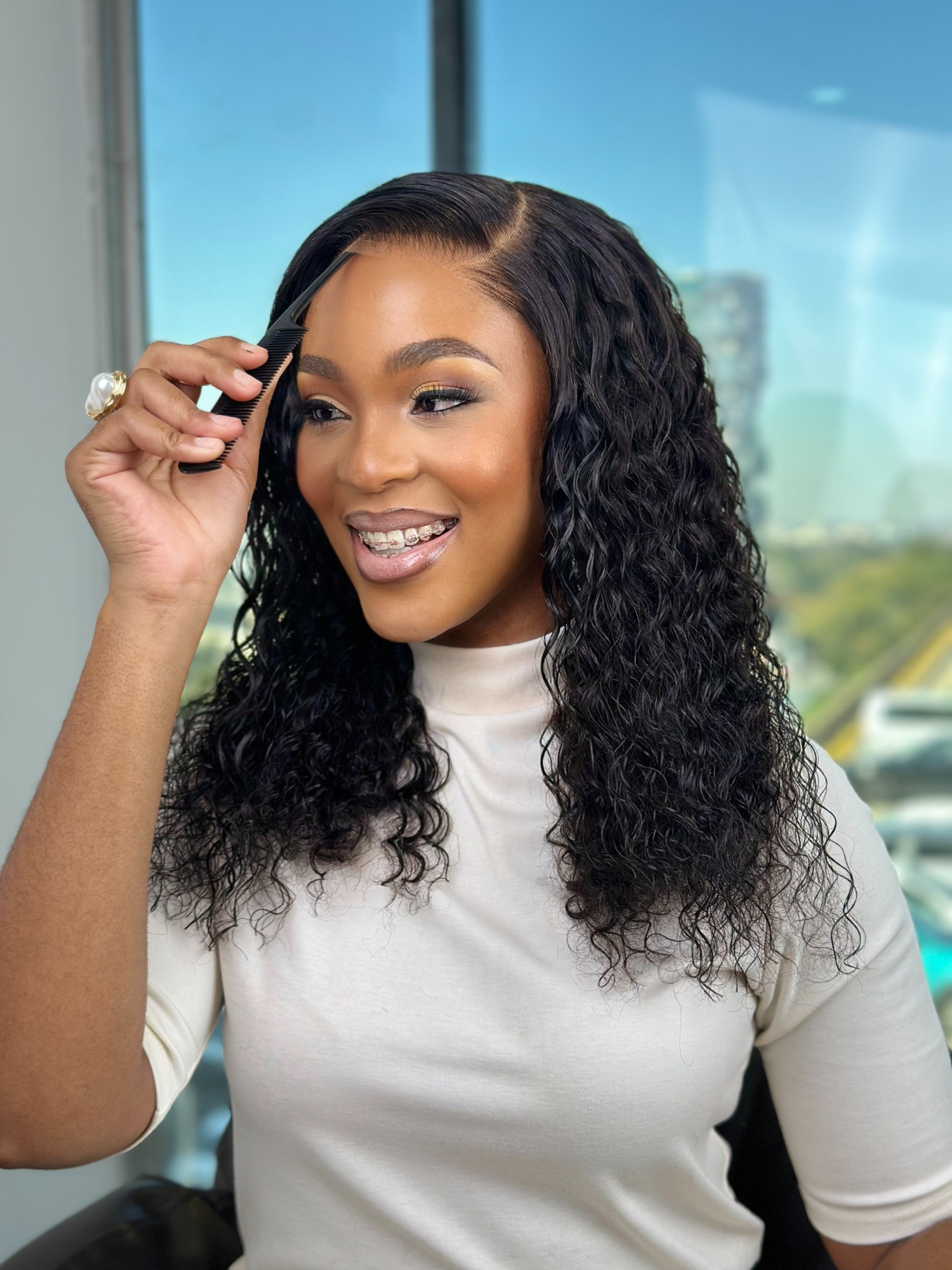 20 Inch Pre-Bleached HD 4x6 Water Curly Human Hair Wig