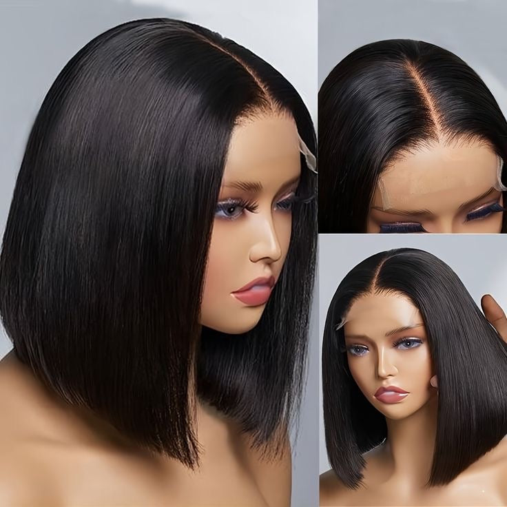 Pre-Bleached 5X5 Glueless Human Hair Bob Wig (8 - 14 Inch)