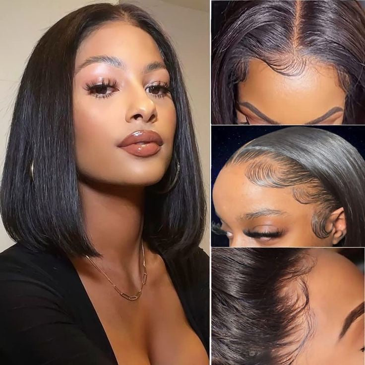 Classic Straight Full Frontal Human Hair Bob Wig
