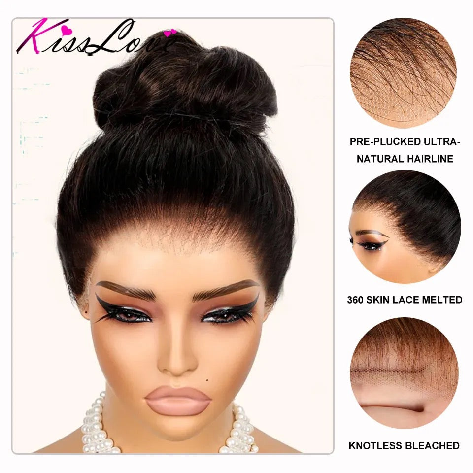 HD 360 Lace Glueless Straight Human Hair Wig