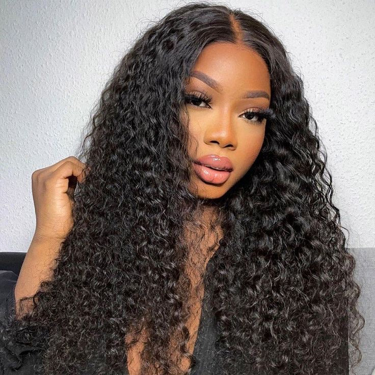 Double Drawn Wear And Go Water Weave With 5 X5 Lace Wigs Remorehair