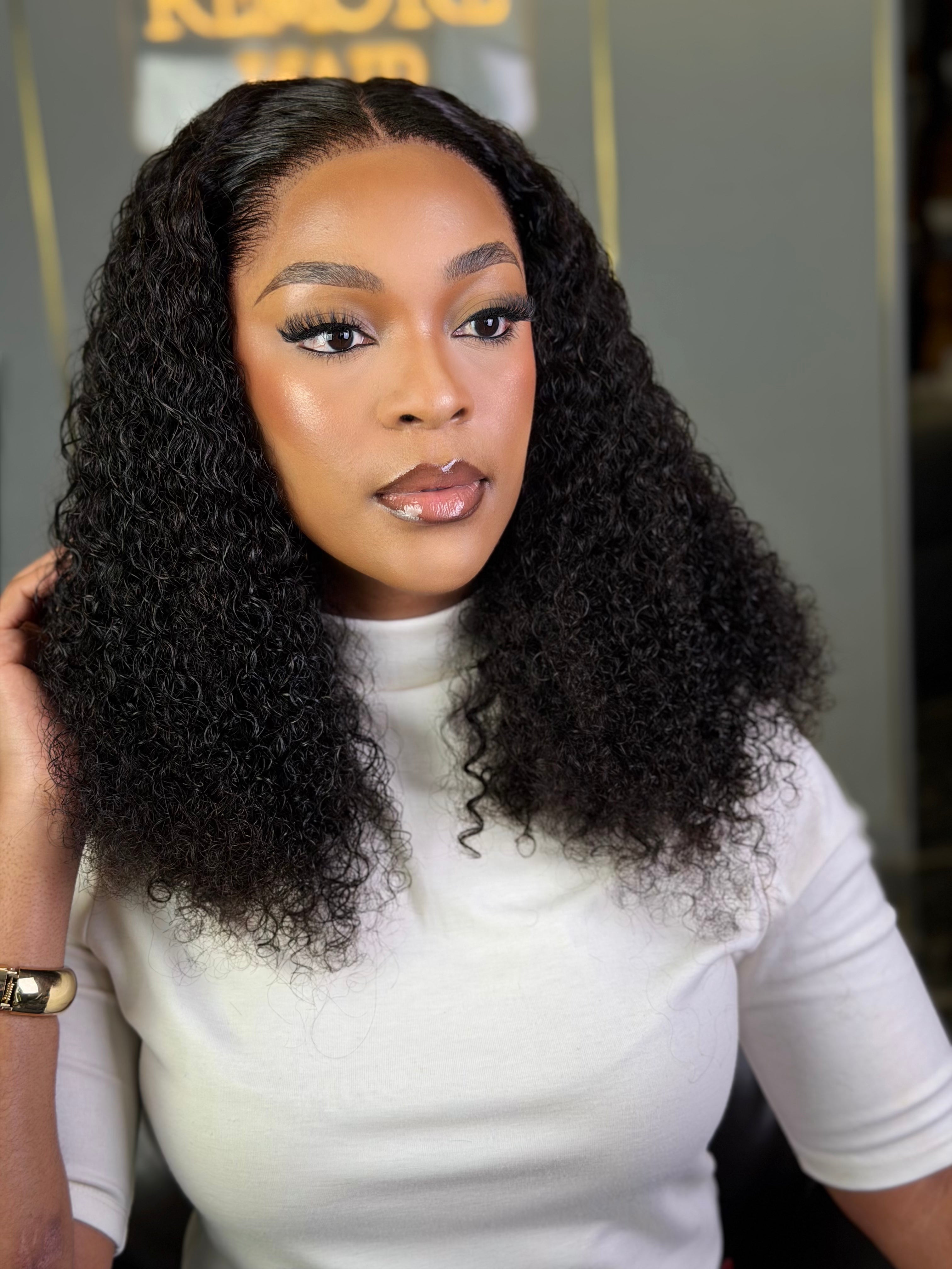 20 Inch HD Curly Frontal Wig Human Hair