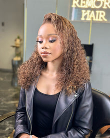 Double Drawn Highlight Frontal Loose Curly 18 inch Wig Remorehair