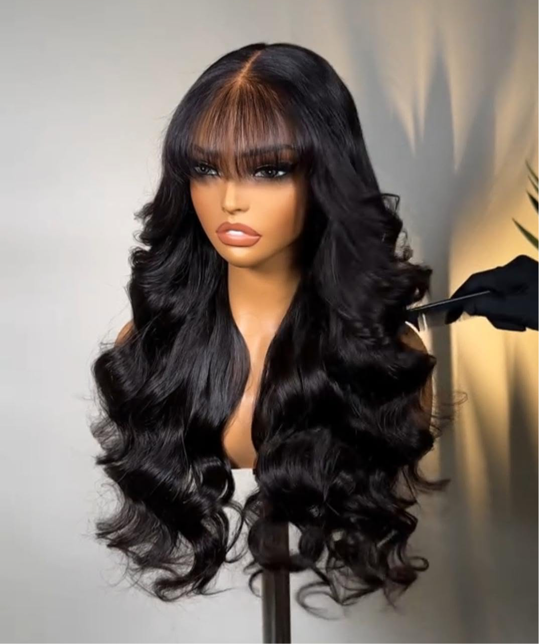 24 Inch Loose Wave Human Hair Wig with Bangs