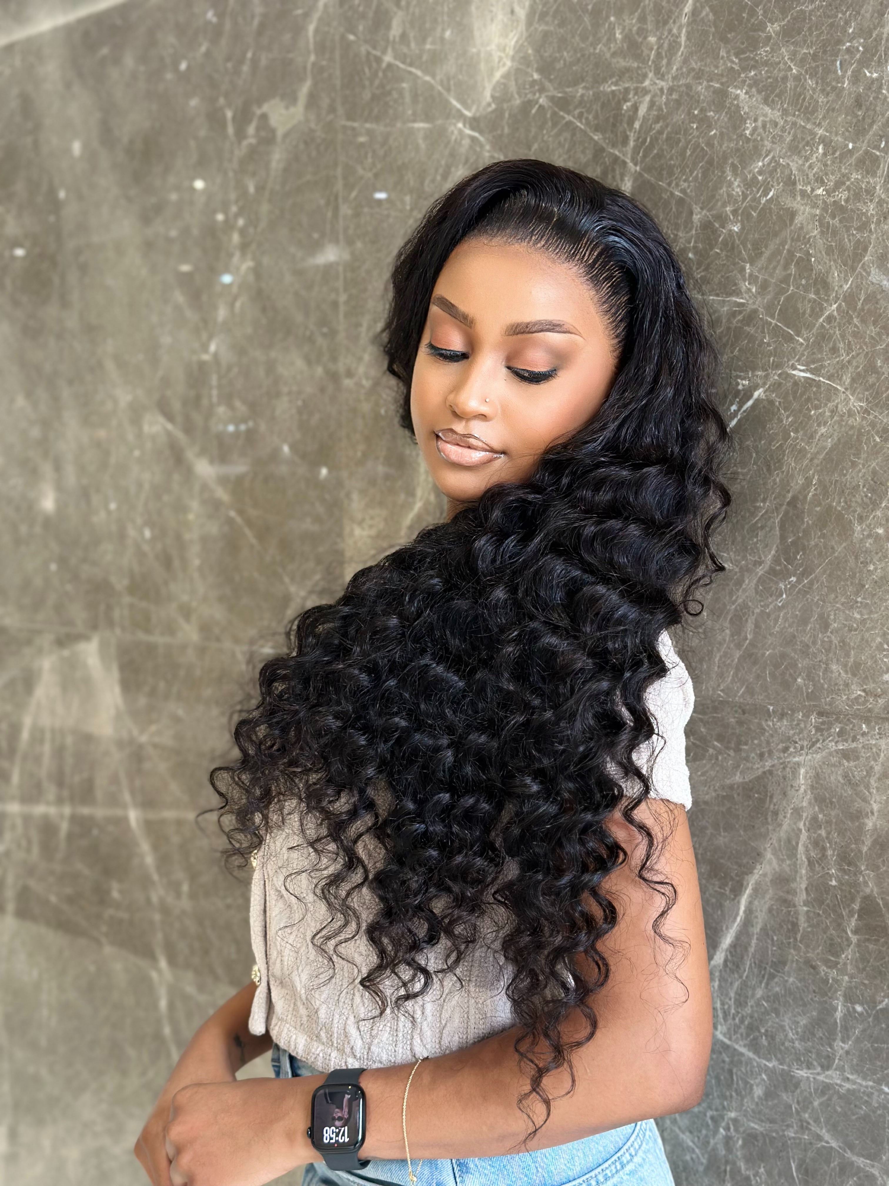 28 Inch Loose Deep Wave Full Frontal Human Hair Wig