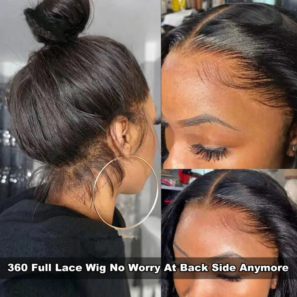 HD 360 Lace Glueless Straight Human Hair Wig