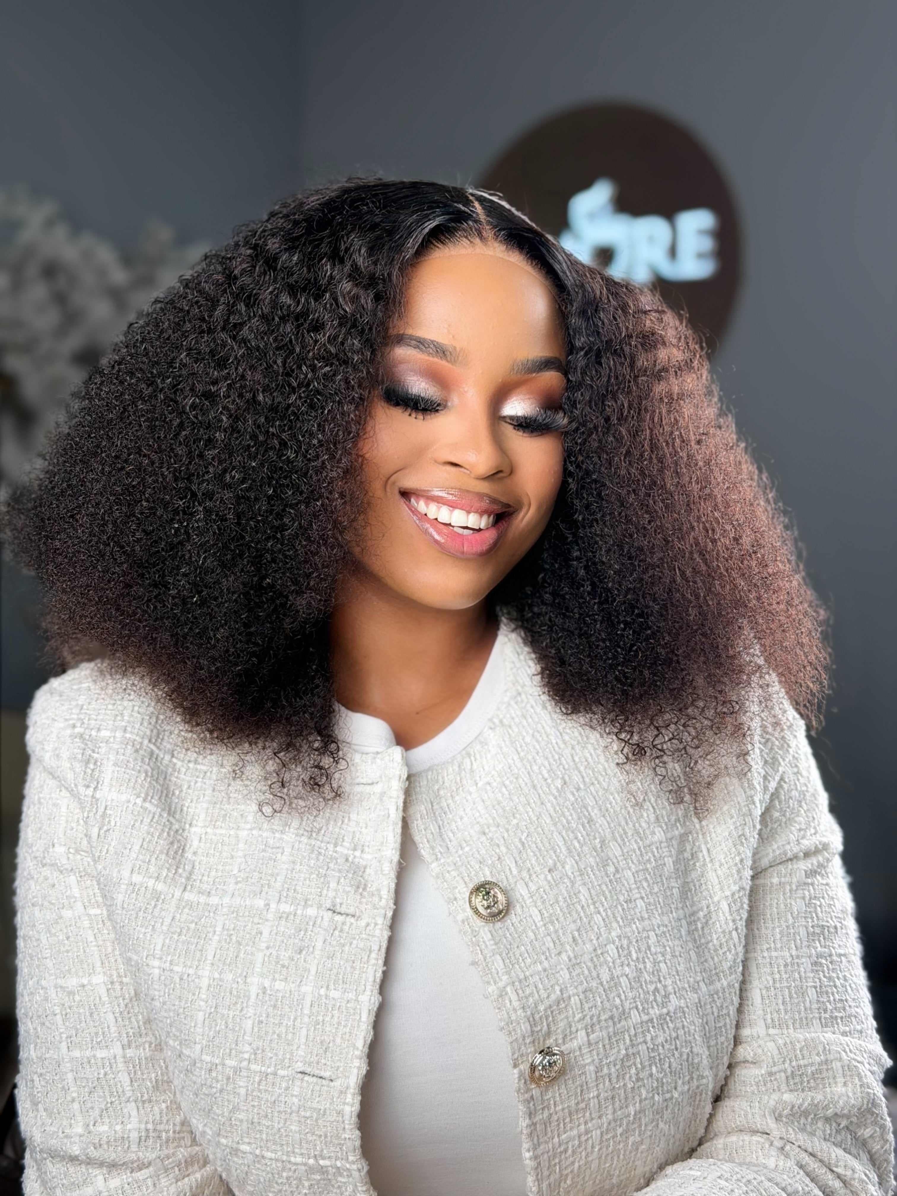 20 Inch Glueless Kinky Curly Human Hair Wig