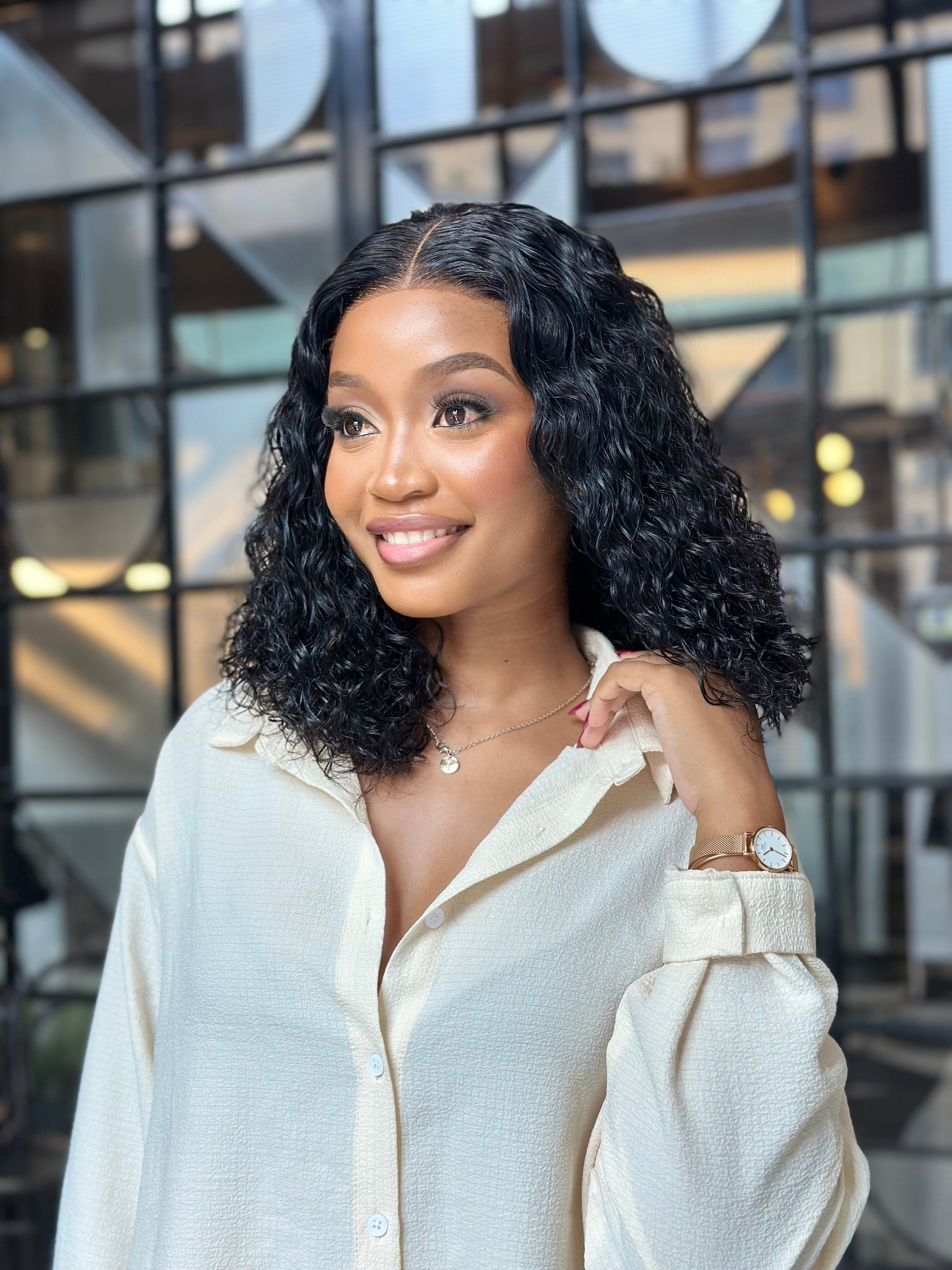 14 Inch Burmese Curly Glueless Human Hair Wig