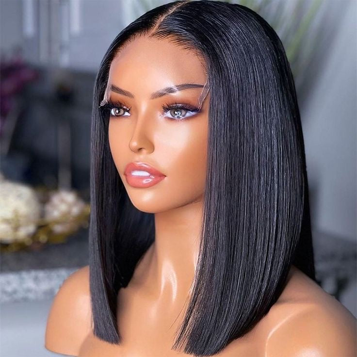 Pre-Bleached 5X5 Glueless Human Hair Bob Wig (8 - 14 Inch)