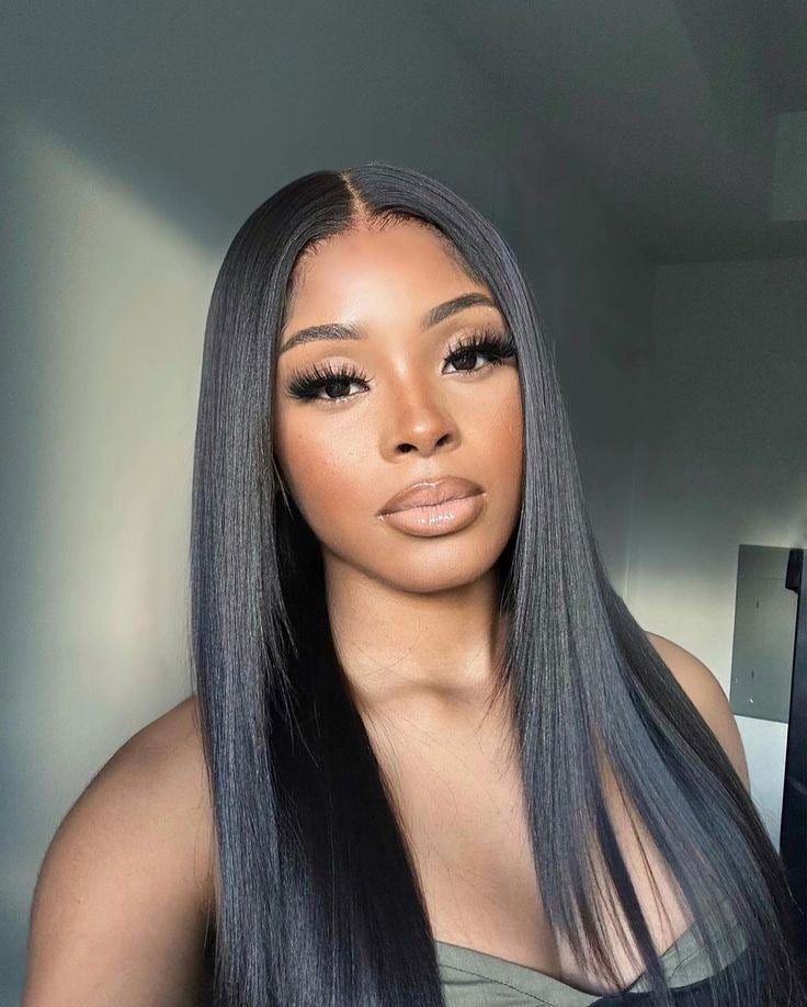 Pre-Bleached Straight Lace Frontal Human Hair Wig