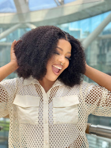 14 Inch Afro Kinky Curly Human Hair Wig