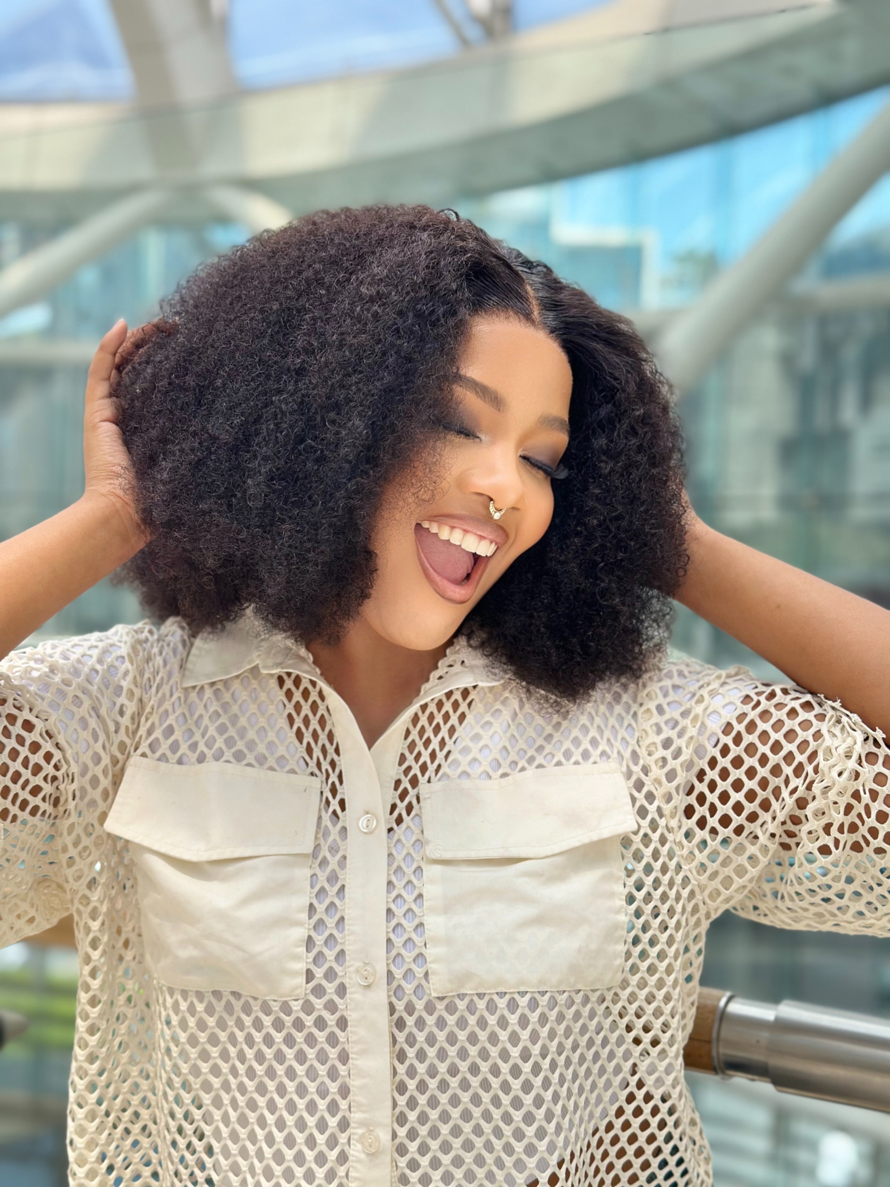 14 Inch Afro Kinky Curly Human Hair Wig