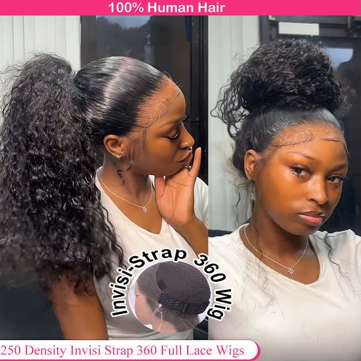 Water Weave 360 HD Lace Glueless Human Hair Wigs