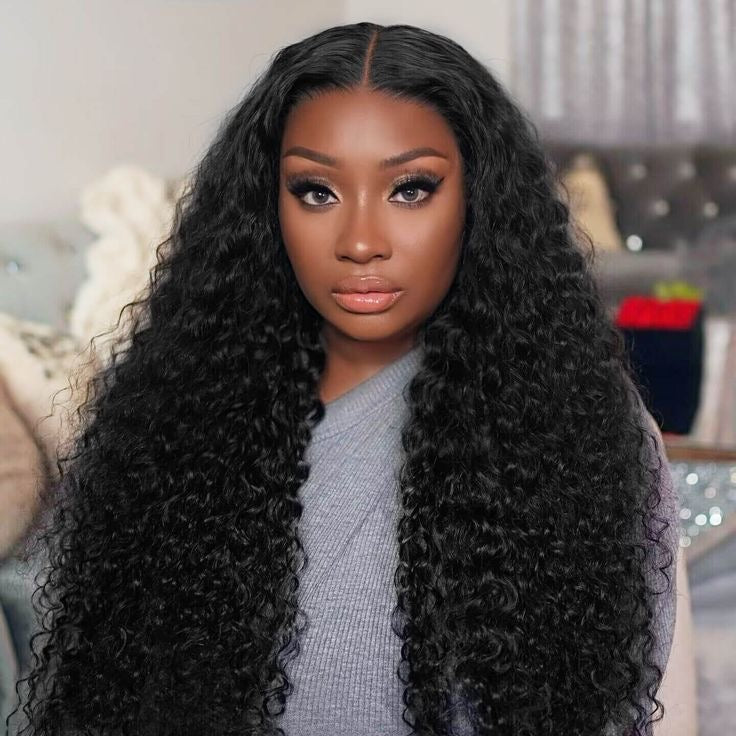 Double Drawn Wear And Go Water Weave With 5 X5 Lace Wigs Remorehair