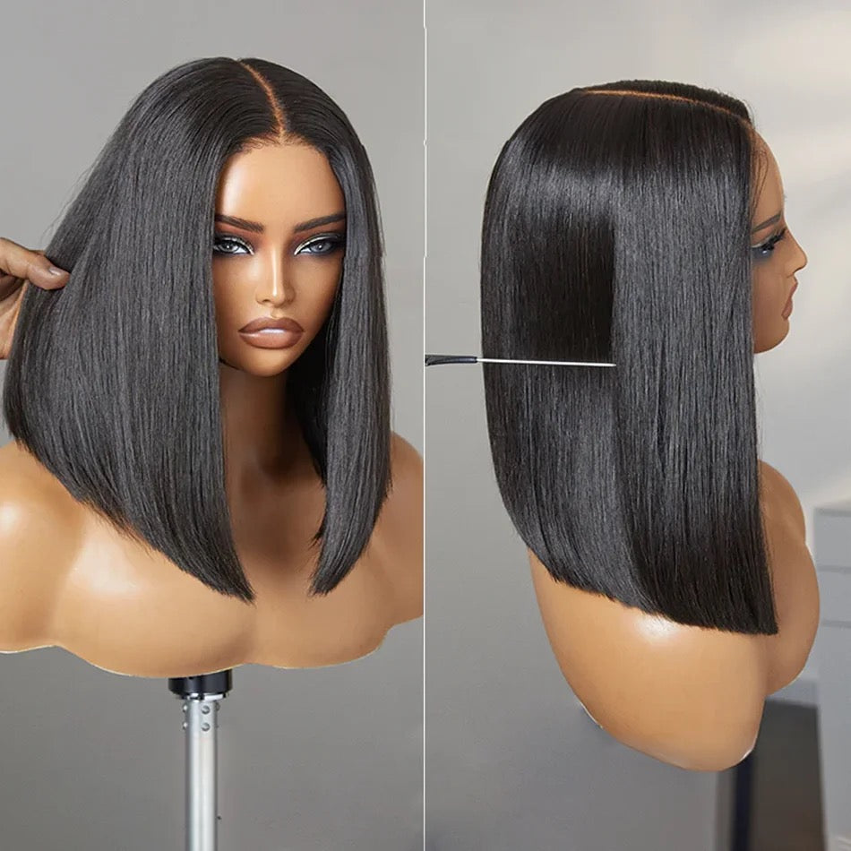 Classic Straight Full Frontal Human Hair Bob Wig