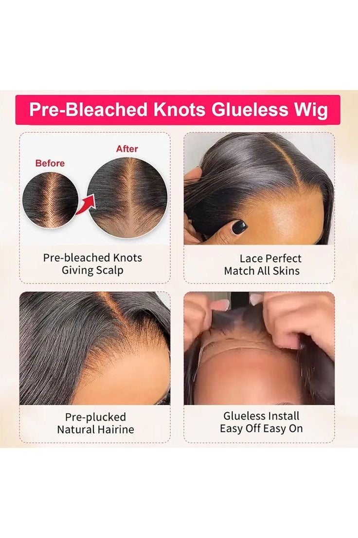 Pre-Bleached Straight Wear & Go Human Hair Wig