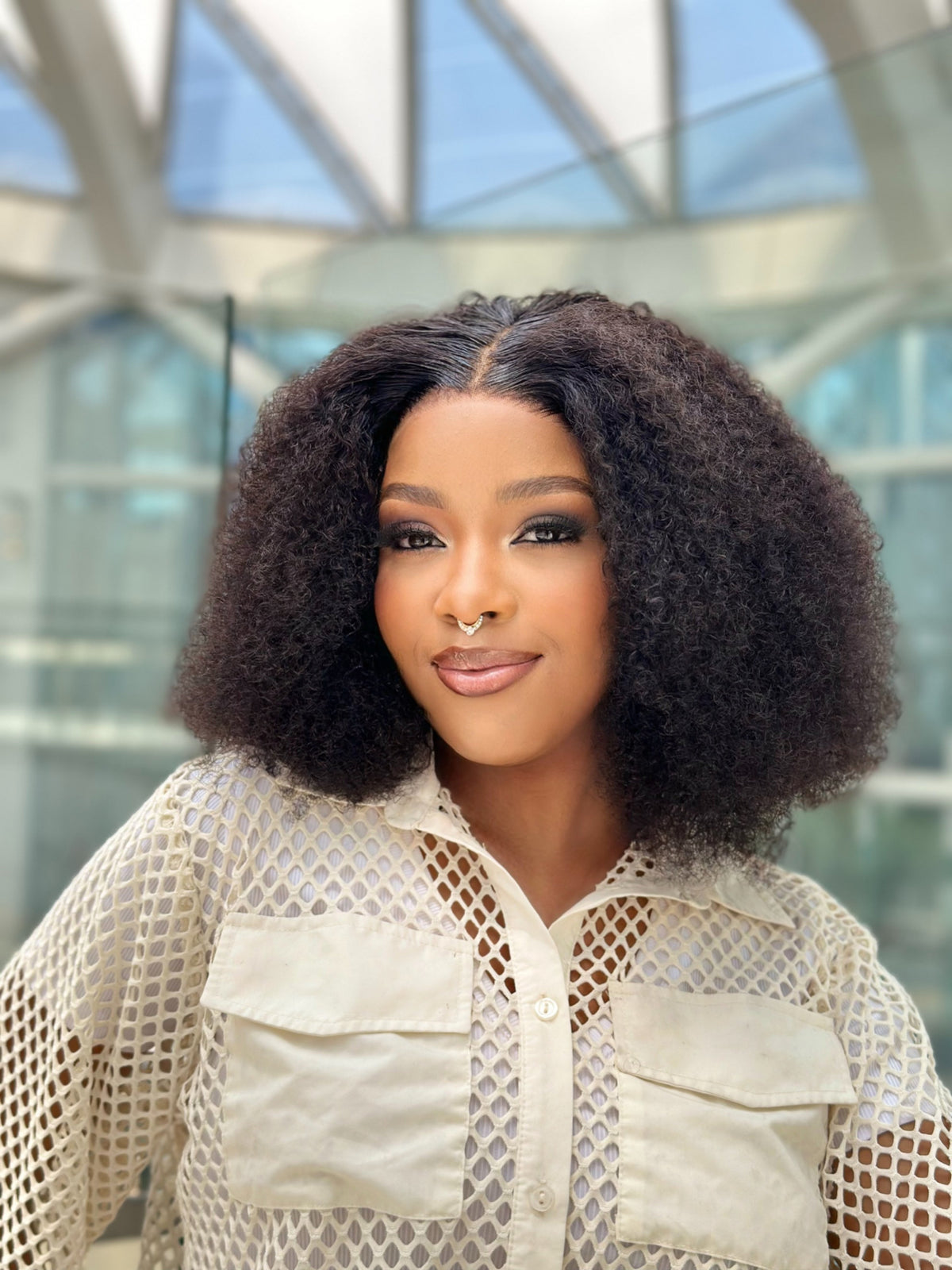 14 Inch Afro Kinky Curly Human Hair Wig