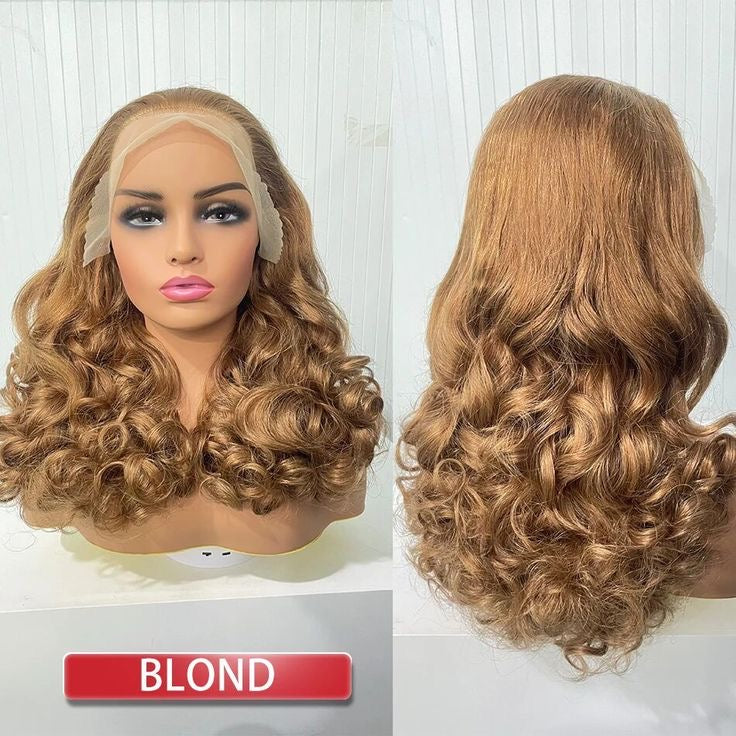 18 Inch Frontal Layered Bouncy Loose Wave Human Hair Wig