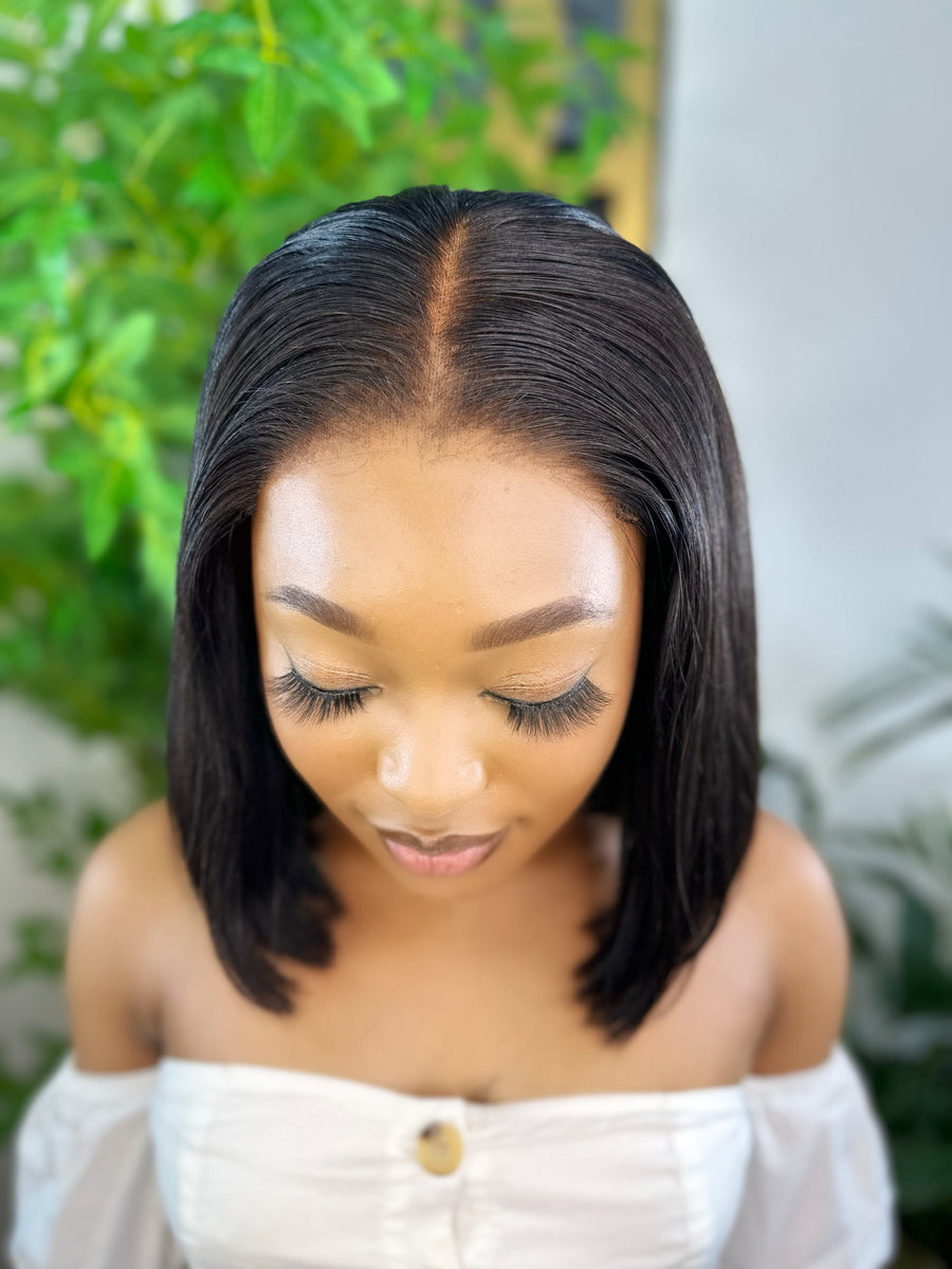 10 Inch HD Pre-Bleached Wear & Go Human Hair Bob Wig