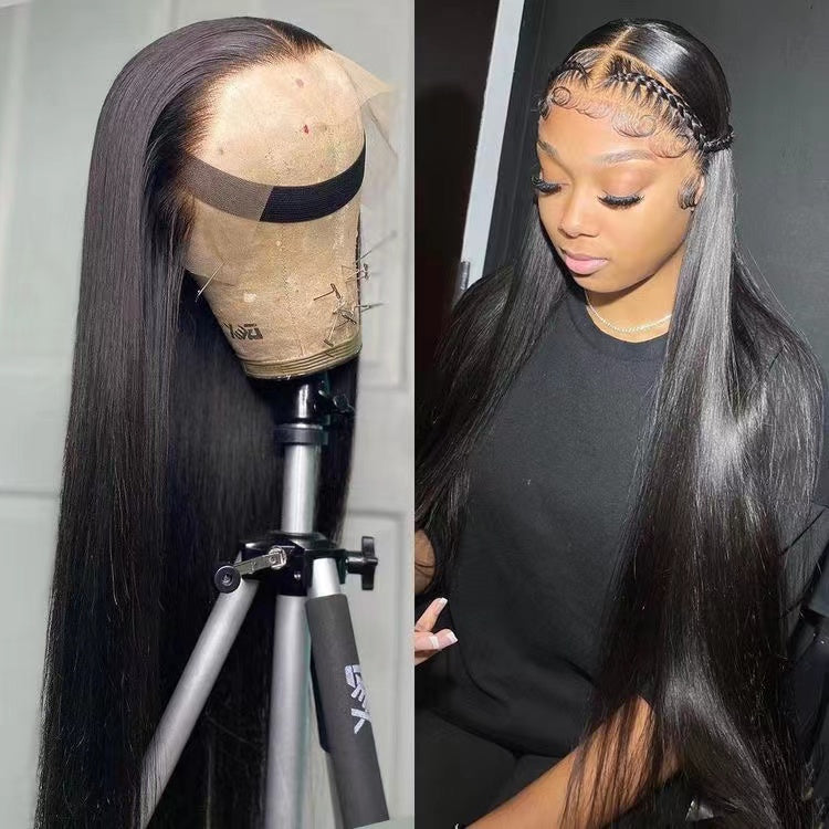 HD Transparent Lace Pre- Bleached Straight  Frontal Wig Human Hair