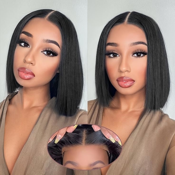Pre-Bleached 7x5 Lace Wear & Go Human Hair Bob Wig