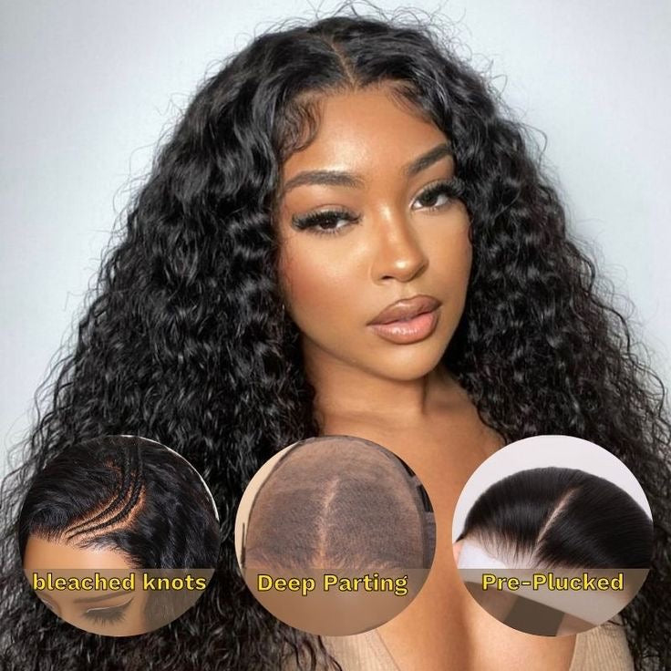 Double Drawn Wear And Go Water Weave With 5 X5 Lace Wigs Remorehair