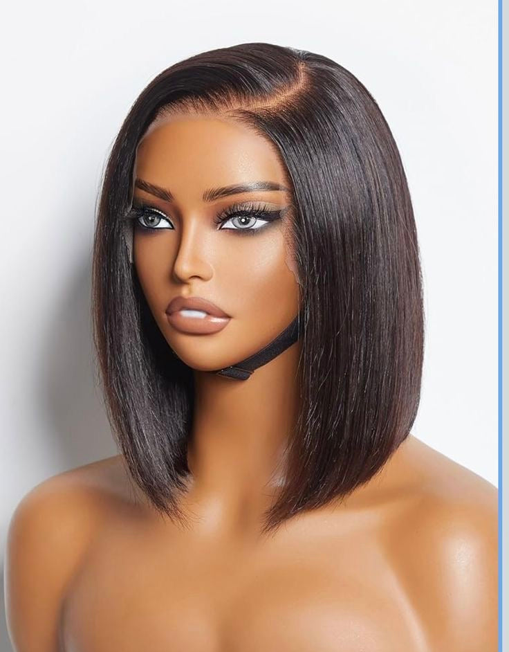 Pre-Bleached 7×5 Lace Glueless Bob Wig Human Hair