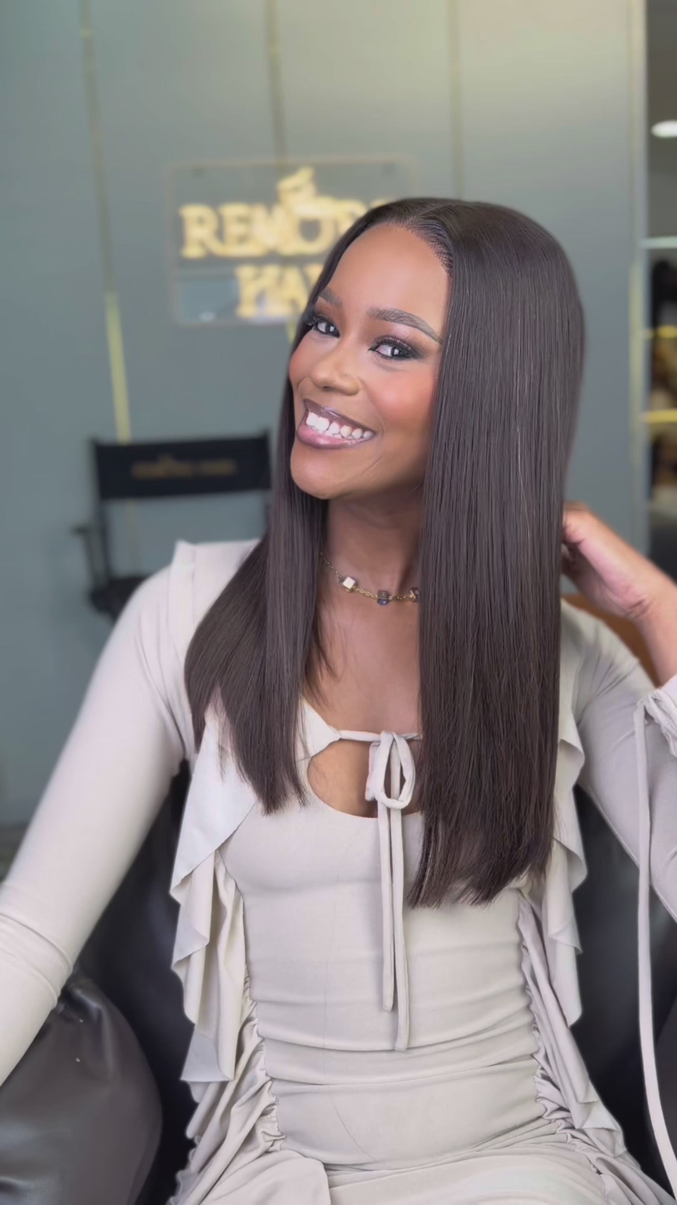 Load video: Bone Straight 5x5 Glueless Human Hair Wig